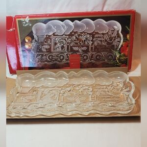 Holiday Traditions North Pole Express Crystal Christmas Train Serving Platter
